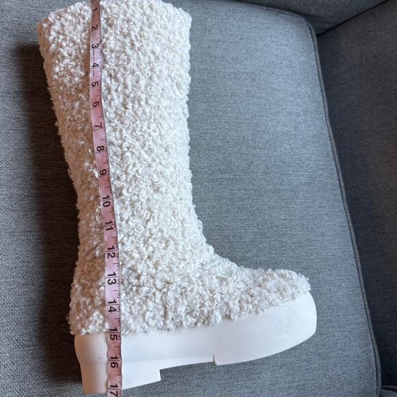 Gia Borghini Gia 22 Taddy knee-high Boots Chunk Sole Boots Ivory Poly 7.5 - Picture 15 of 16